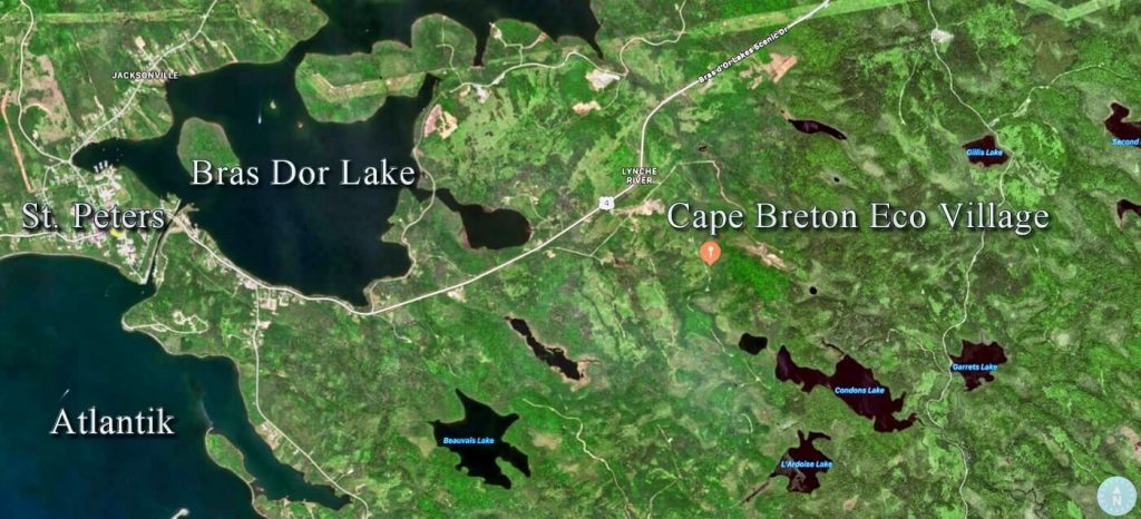 map cape breton eco village